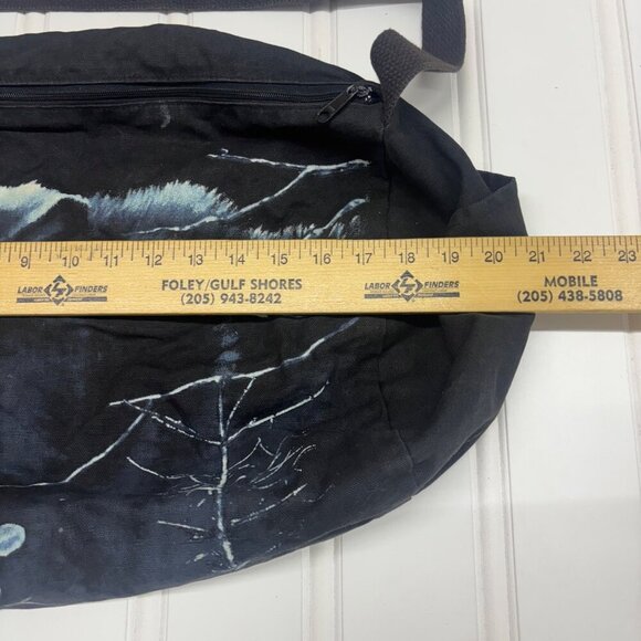 Vintage 90s Wolf Duffel Bag Lightening Brevard Zoo Adjustable Grunge Goth cyber - Picture 5 of 11